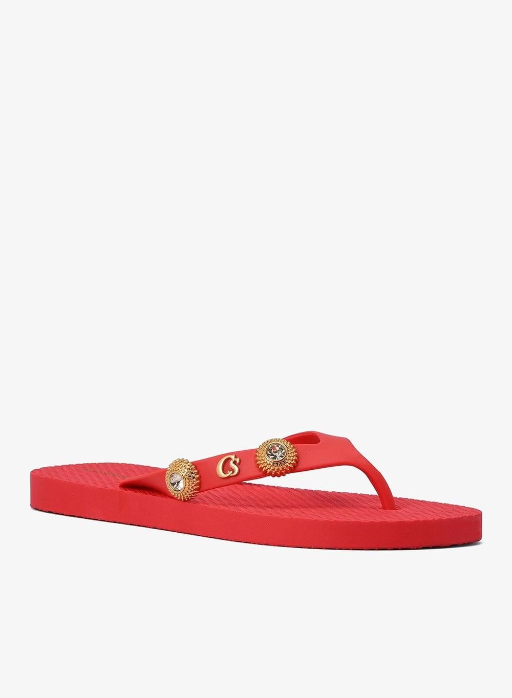 Pink Pepper Ornament Flip-Flops for Women - Image 1