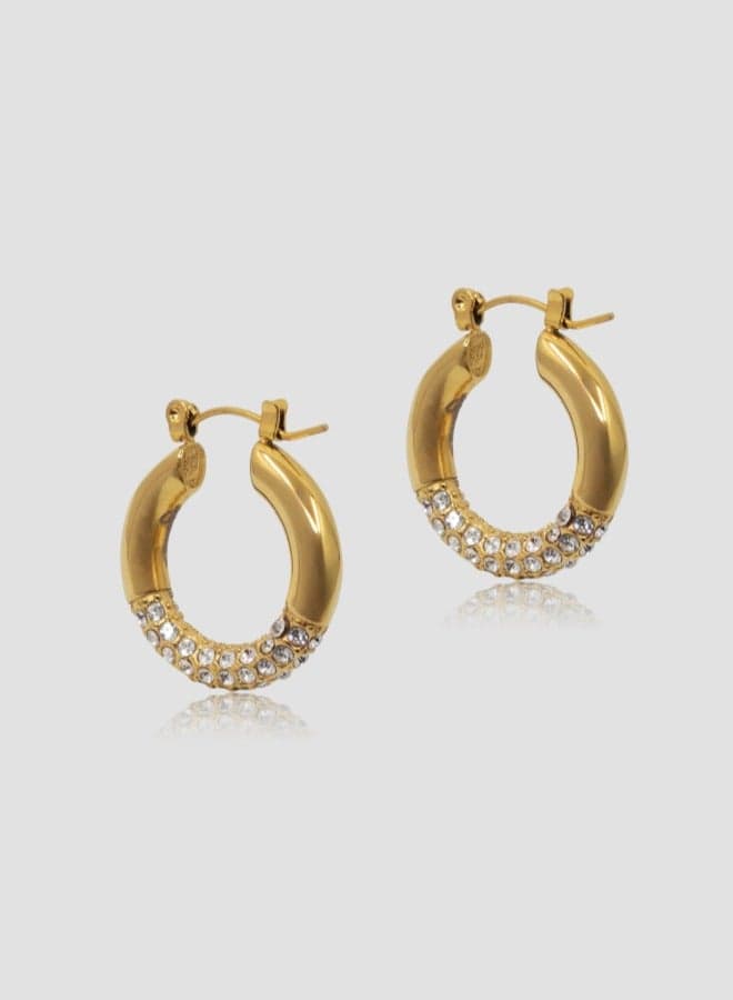 ZARA 14-18K Gold Plated Hoop Earrings - Image 1