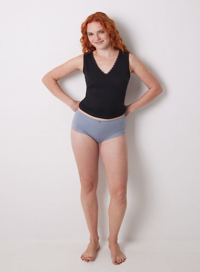 Classic Blue Microfibre High Briefs - Image 1