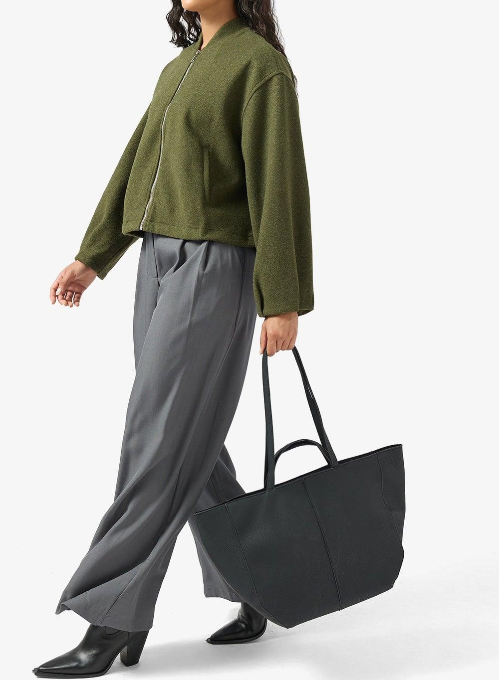 Casual Tote Bag with Twin Handles and Magnetic Clasp - Image 1