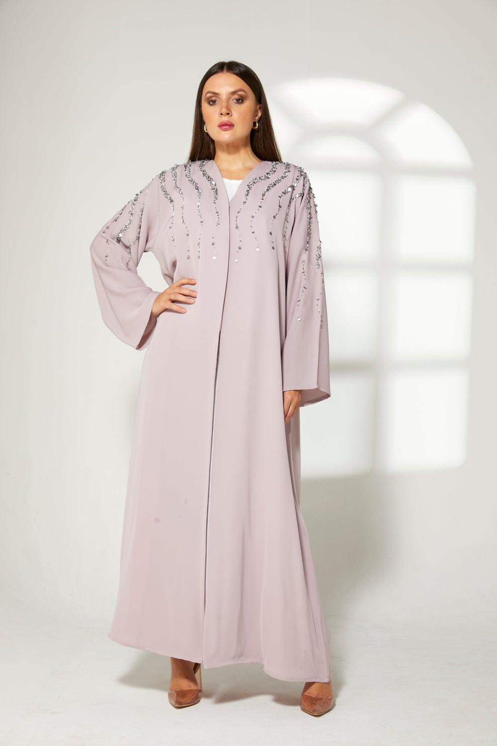 Embroidered Flared Sleeve Abaya - Image 1