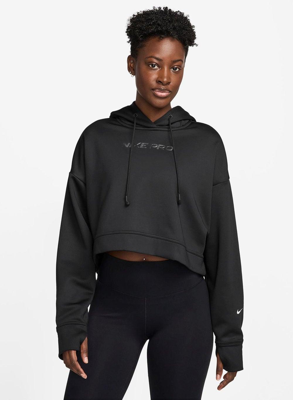Nike Pro Therma-Fit Graphic Cropped Fleece Hoodie - Image 1