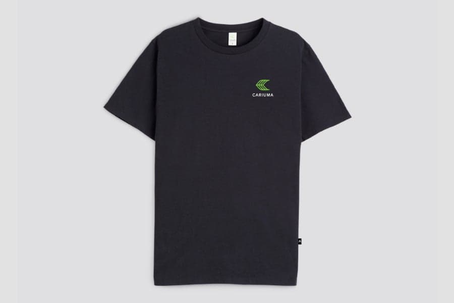 Black T-Shirt with Small Green Logo - Image 1