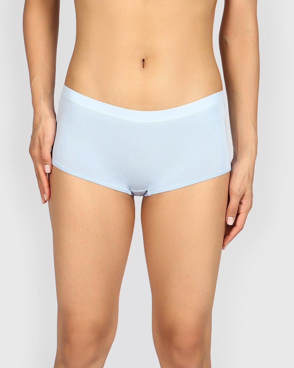 La Senza Ultrasoft Boyshort Panties in Subdued Blue - Image 1