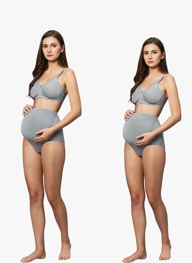 Bamboo Cotton Full Coverage Nursing Bra and Panty Set - Image 1