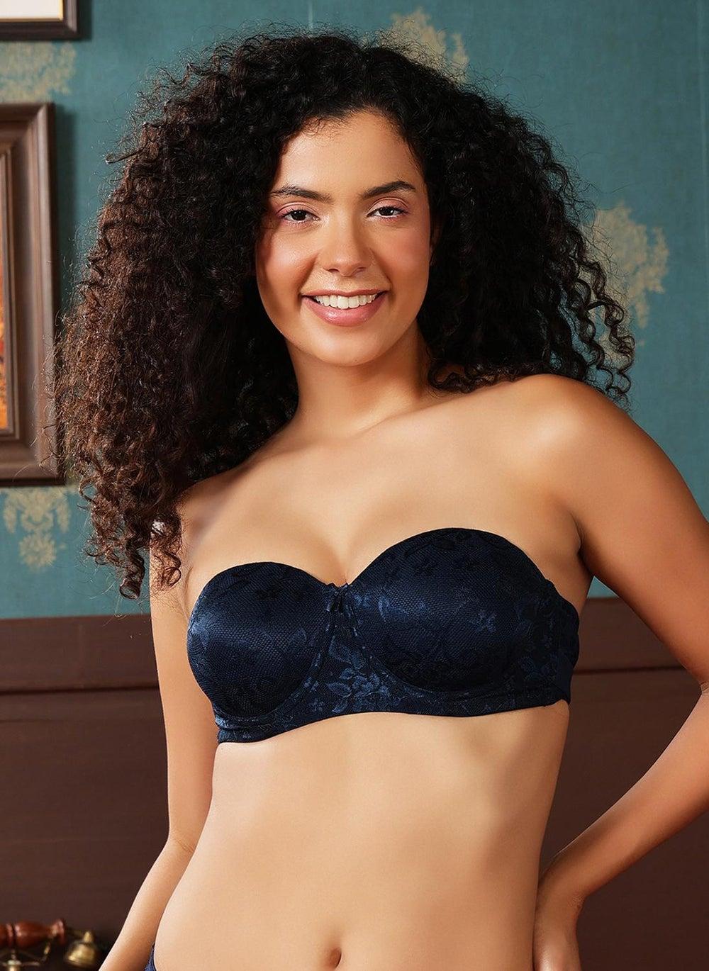 Clovia Invisi Padded Wired Navy Strapless Bra with Detachable Straps - Image 1