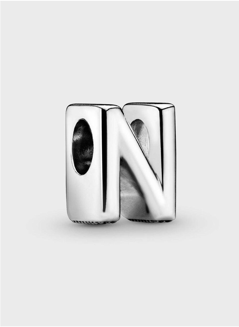 Letter N Reversible Sterling Silver Charm - Image 1