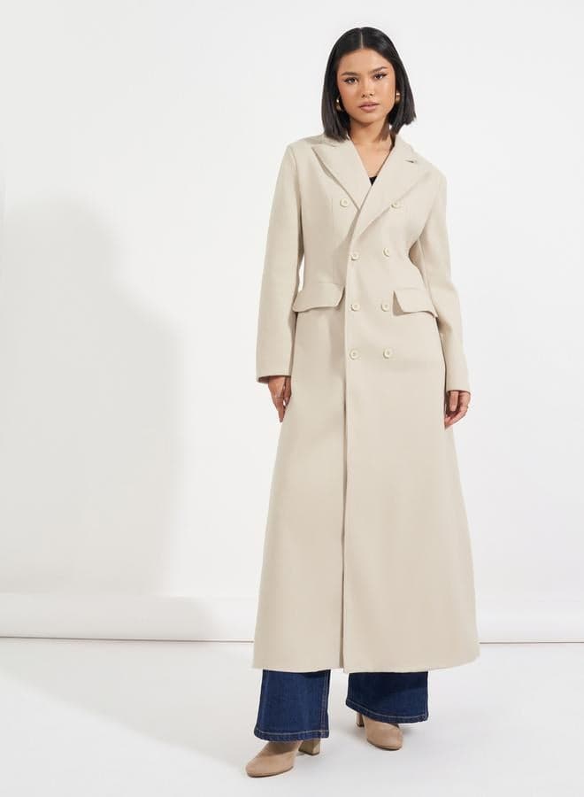 Regular Fit Maxi Wool-Like Double Breasted Coat - Image 1