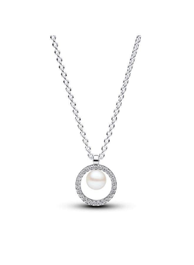 Sterling Silver Pearl Collier with Cubic Zirconia - Image 1