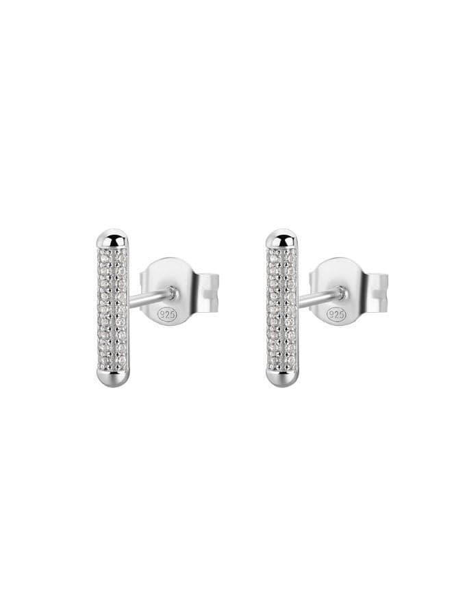 Bianca Silver White Cubic Zirconia Stud Earrings - Image 1