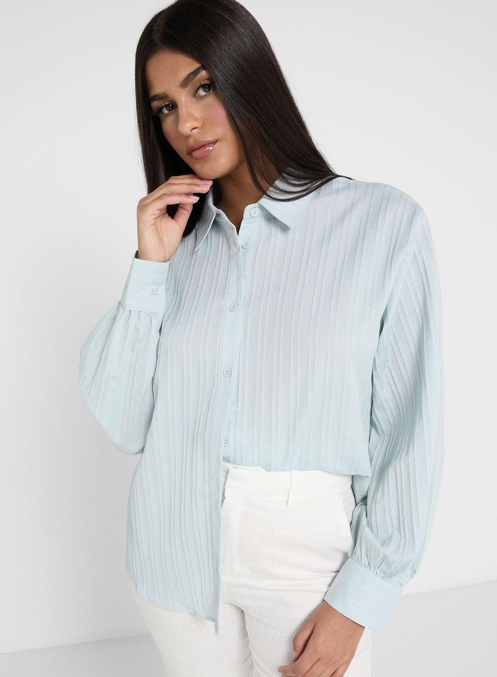 Textured Button Down Shirt - Image 1