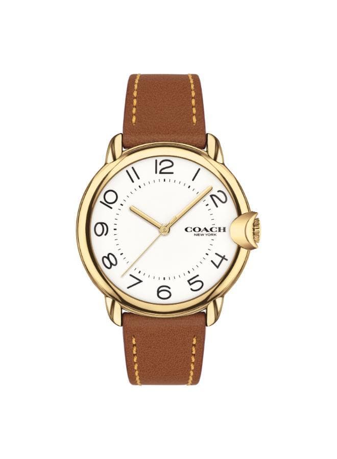 Arden Gold Tone Quartz Watch with Leather Strap 14503607 - Image 1