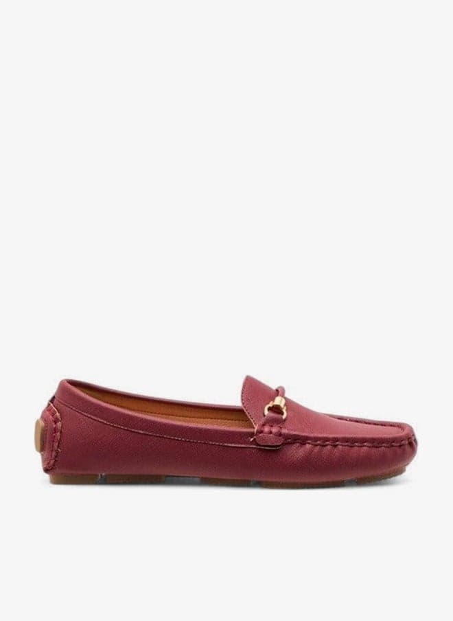Textured Slip-On Loafers with Sleek Metal Trim - Image 1