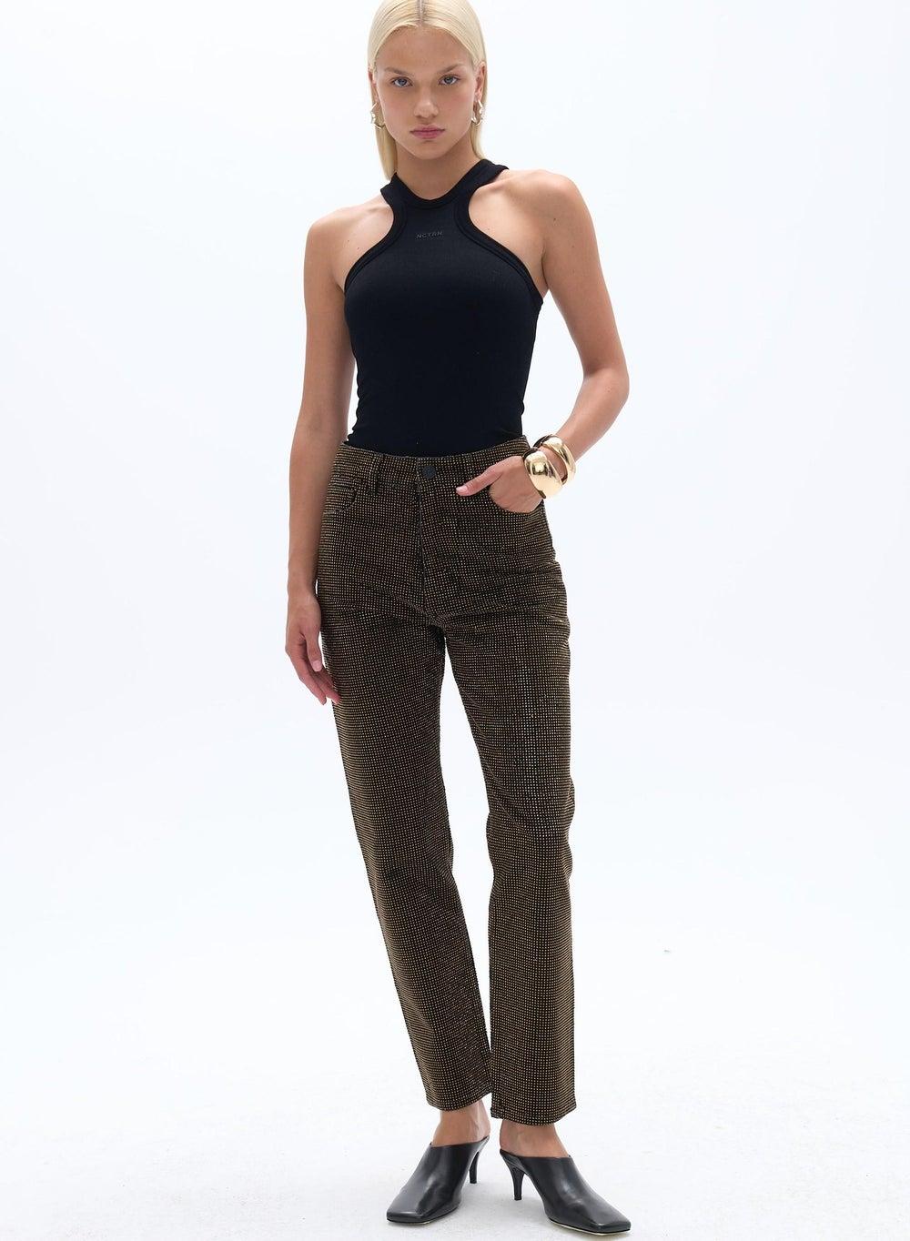 Stone Detailed Mom Fit Jeans - Image 1