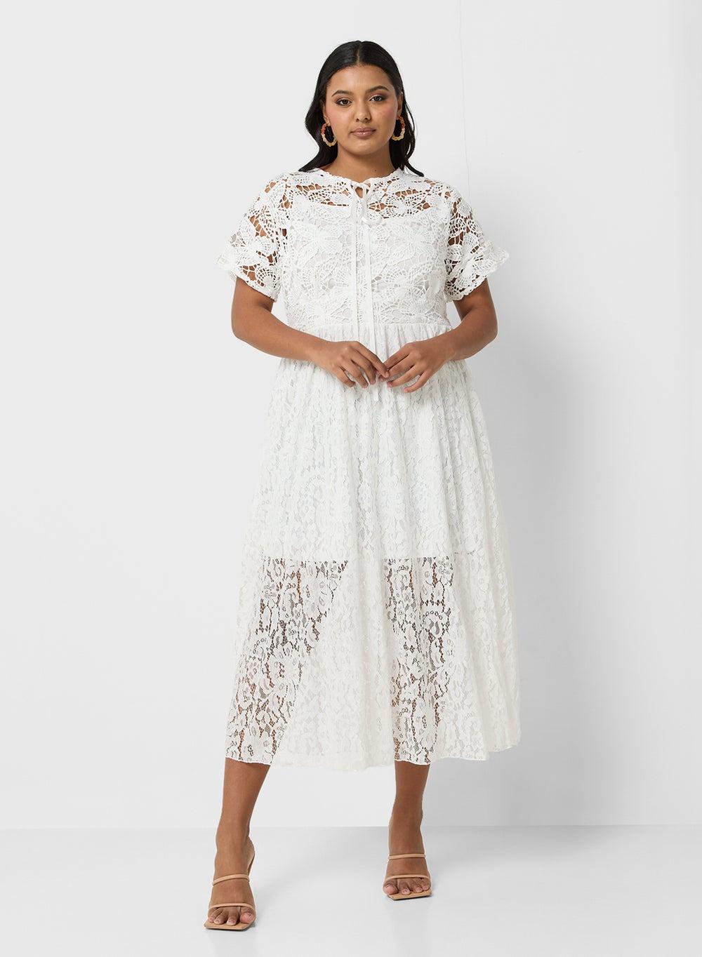 Lace Tiered Midi Dress for Special Occasions - Image 1