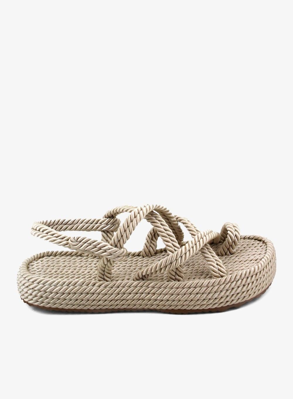 Nomads Finger Rope Sandals in Ivory White - Image 1