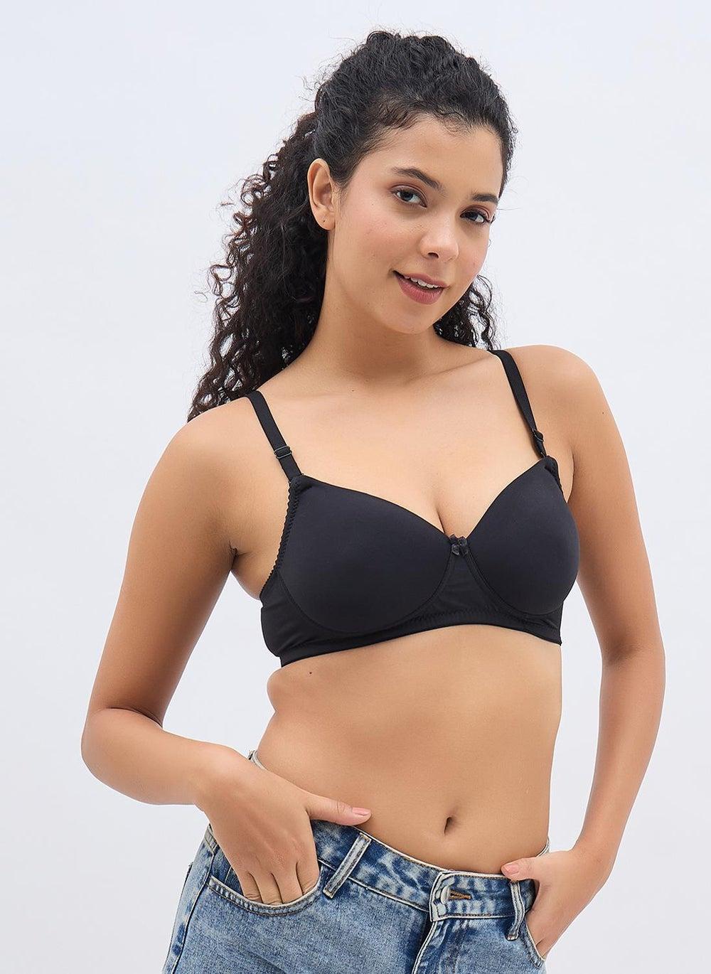 Clovia Black Padded Non-Wired Multiway T-Shirt Bra - Image 1