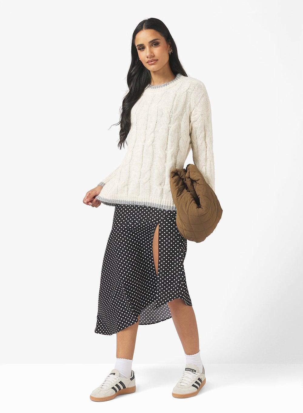 Chunky Cable Knit Sweater - Image 1