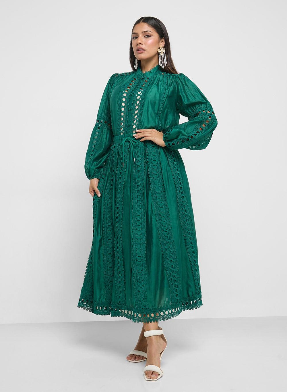 Lace Trim Top and Skirt Set - Image 1