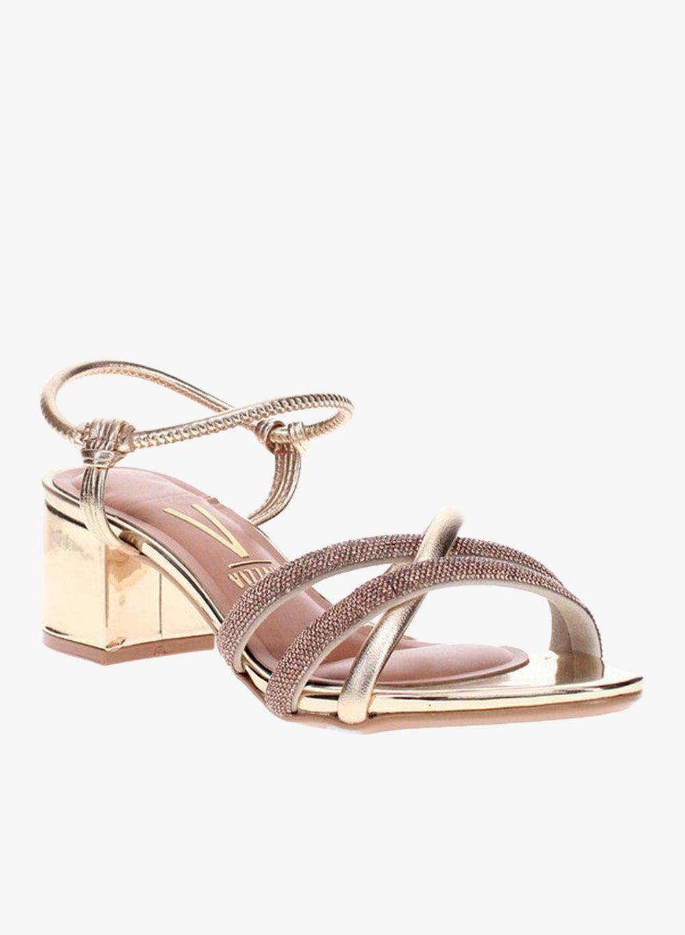 Women’s Mid Heel Sling Back Sandals with Ankle Strap - Image 1