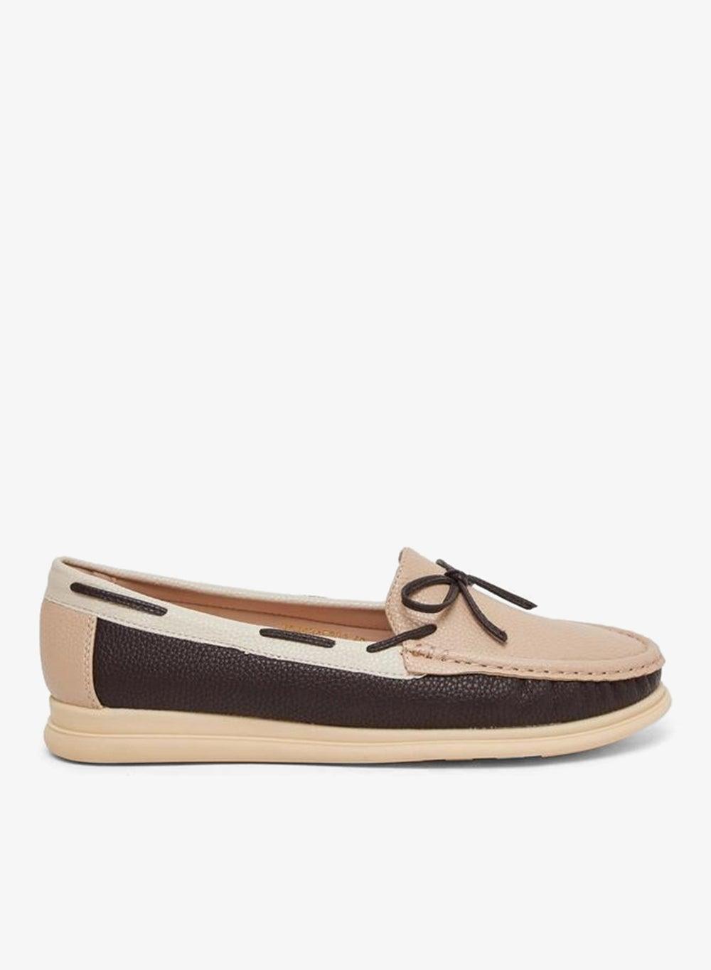 Styli Casual Color Block Bow Detail Loafers - Image 1
