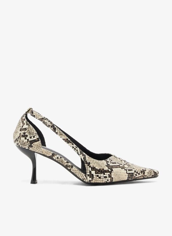 Casual Heeled Mule Sandals with Glam Finish - Image 1