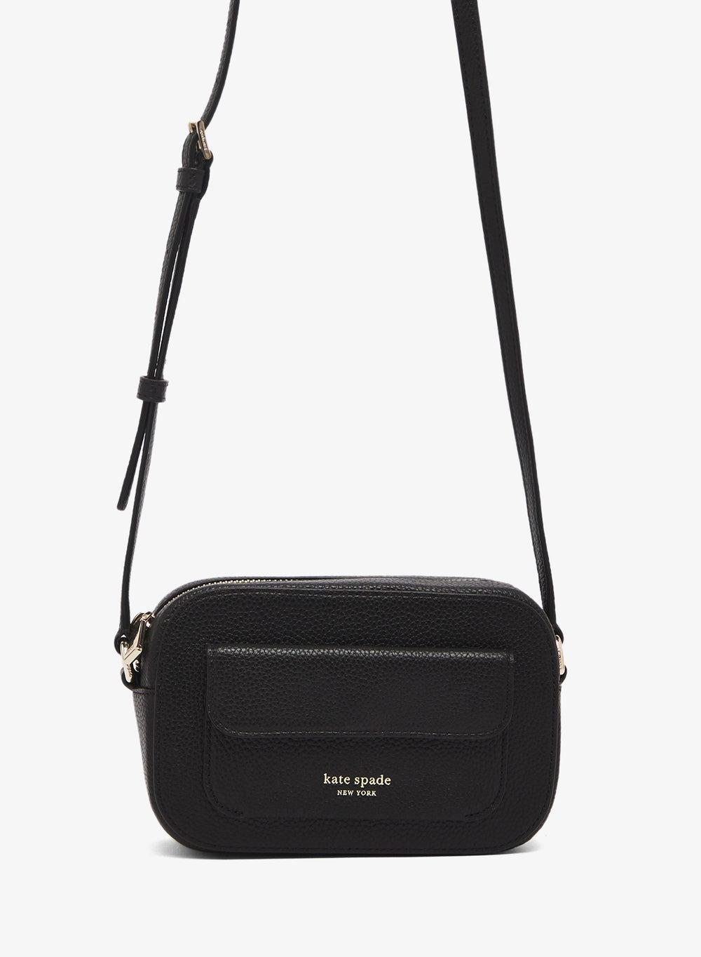 Ava Black Logo Detail Zip Through Crossbody - Image 1