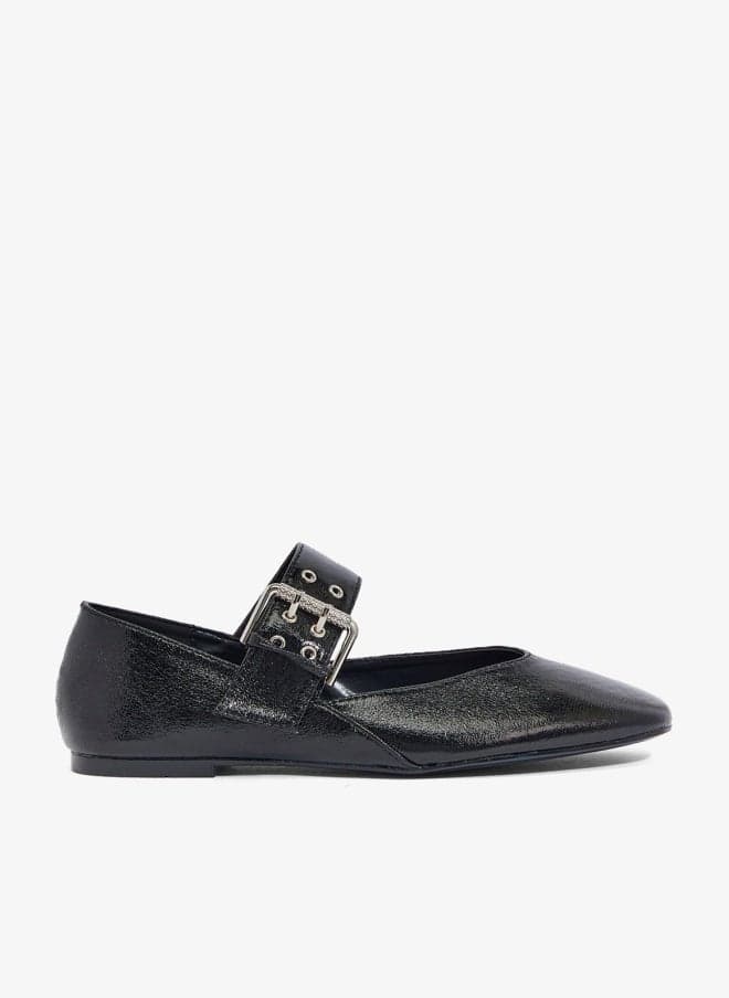Ballet Flats With Metal Buckle - Image 1