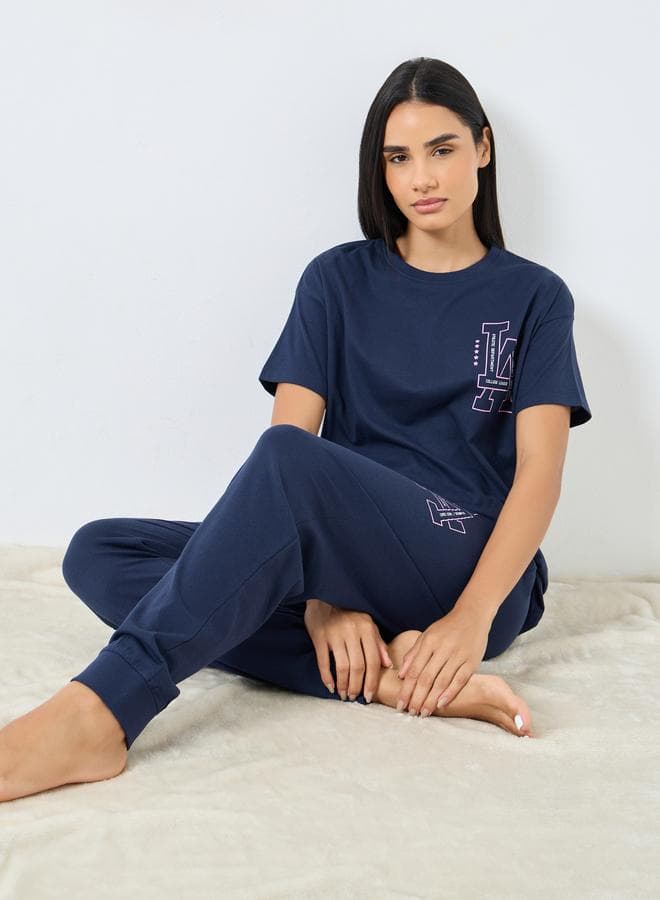 Styli LA Graphic Dropped Shoulder Pyjama Set - Image 1