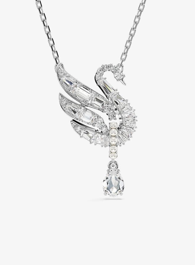 Swan Pendant Necklace with Swarovski Zirconia - Image 1