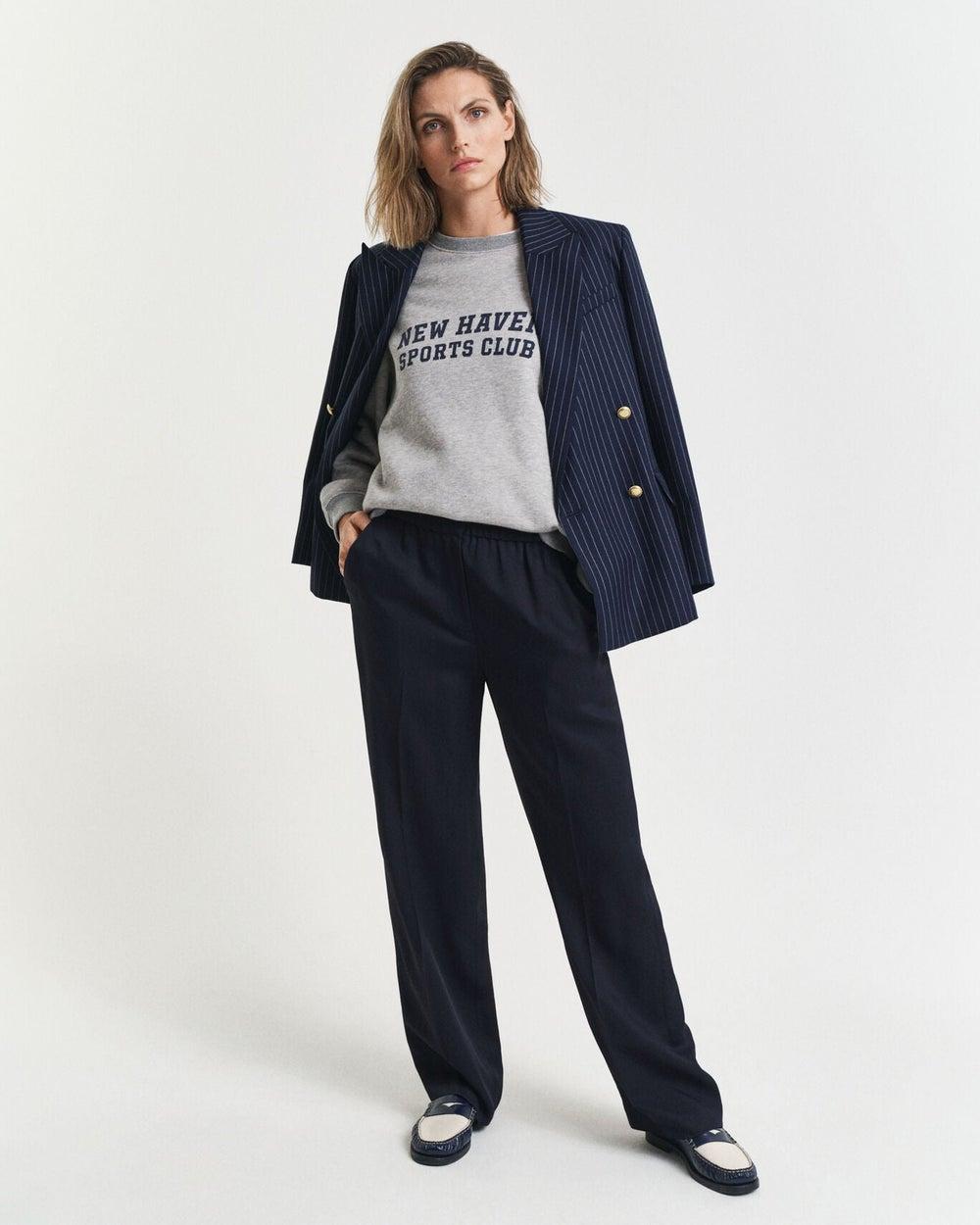 Fluid Viscose Relaxed Fit Mid-Rise Straight Leg Pants - Image 1