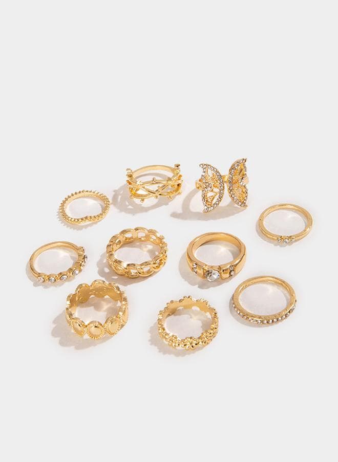 Styli Set of 10 Embellished Rings - Image 1
