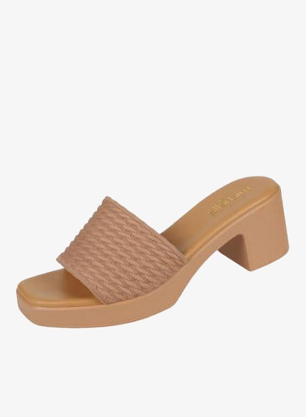 092-2993 Michelle Morgan Beige Block Heel Sandals 414RJ607 - Image 1