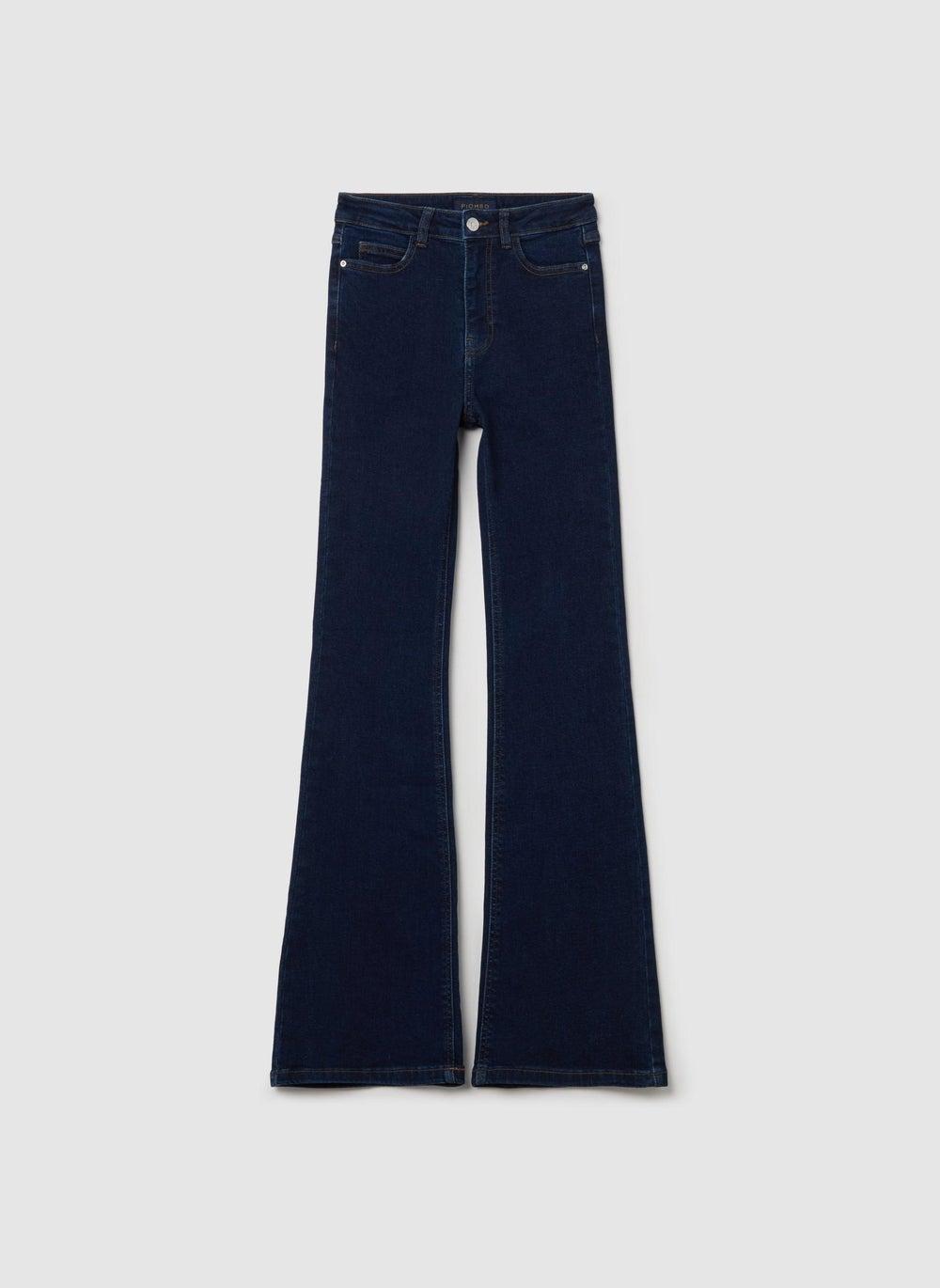 Piombo Flare-Fit Stretch Cotton Jeans with Five Pockets - Image 1