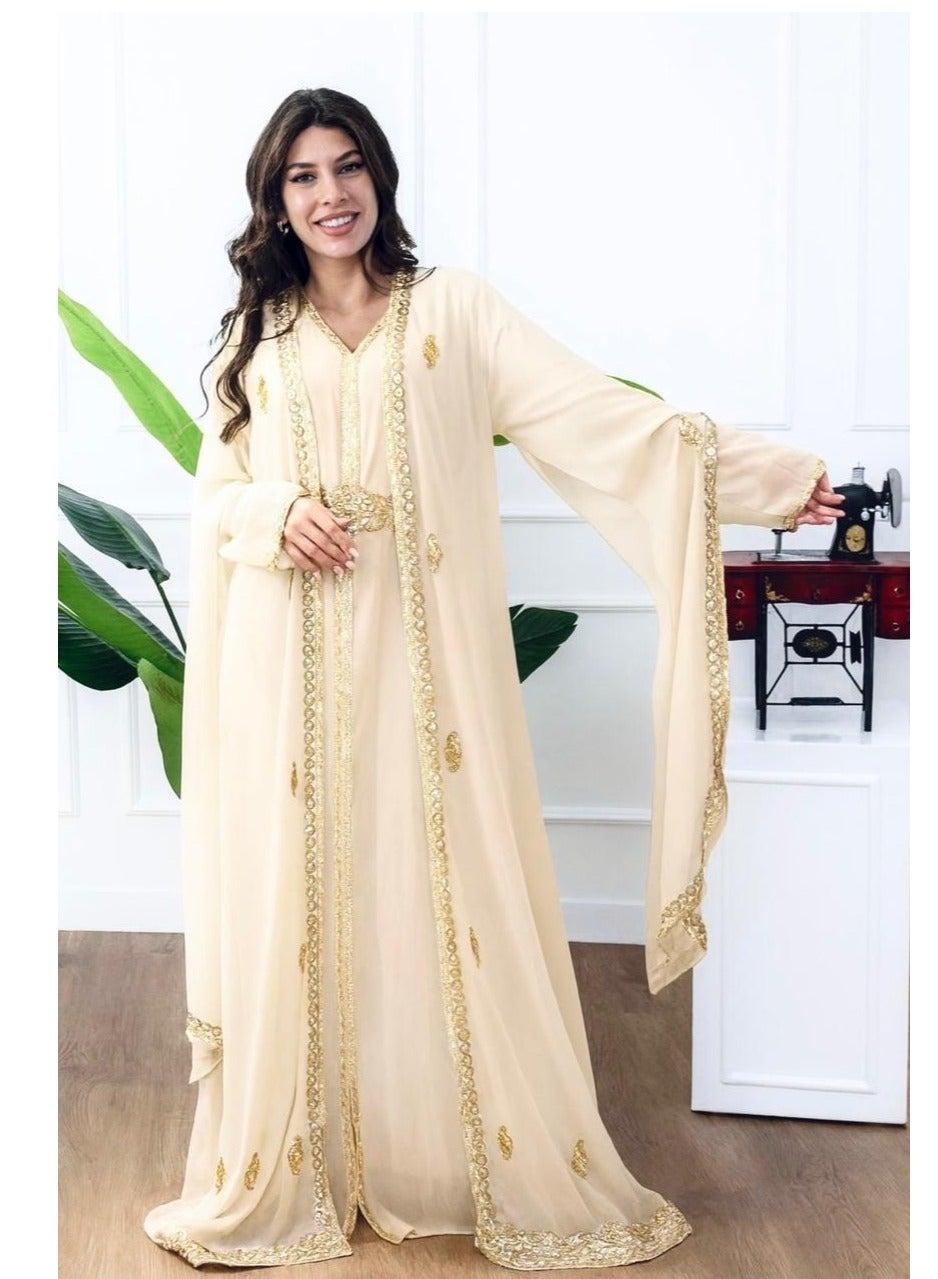 Embroidered Kaftan Dress Jalabia - Image 1