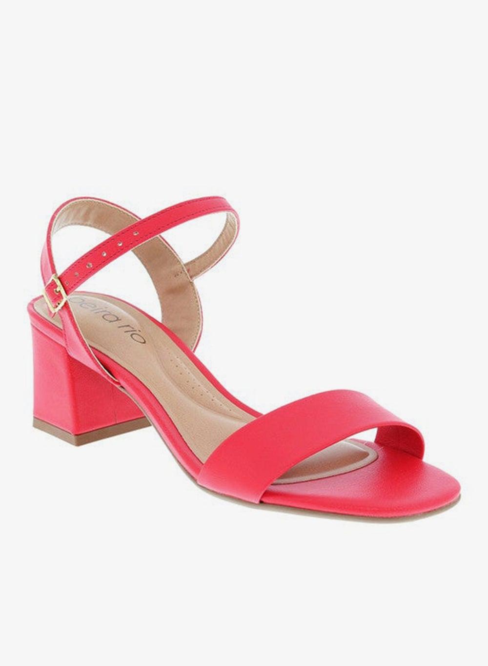 Mid Heel Sling Back Sandals with Ankle Strap - Image 1