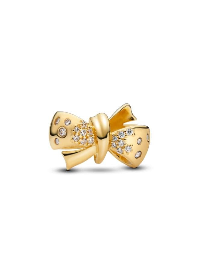 Sparkling Bow Charm in 14k Gold Plating - Image 1