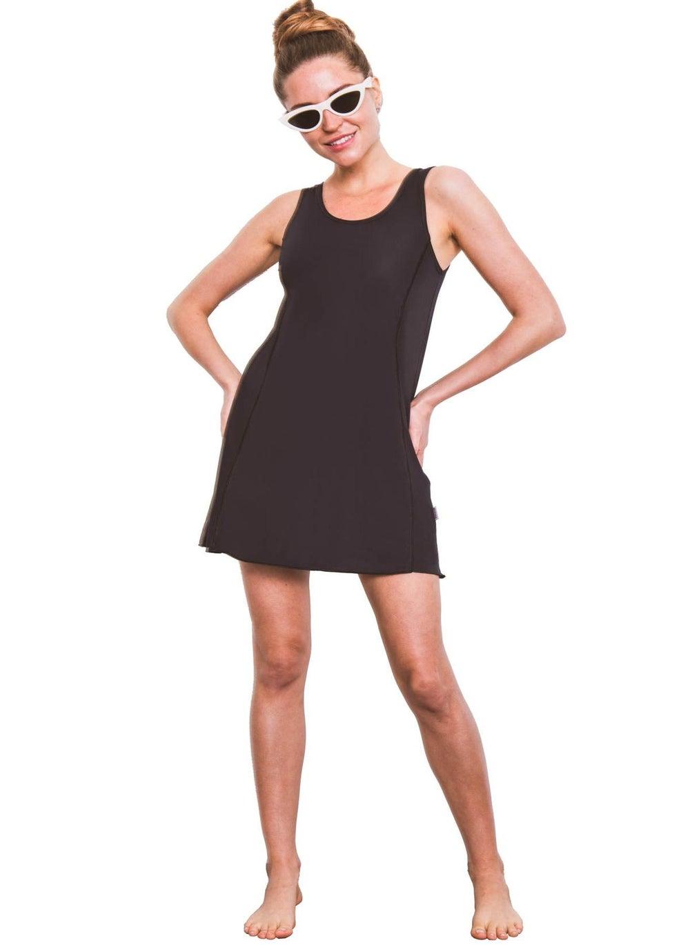 COEGA Ladies Black Swim Dress with Built-In Support - Image 1
