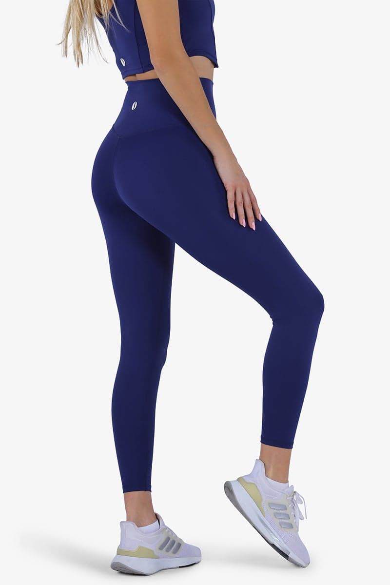 YesEco Women’s Blue High-Waist Stretch Activewear Leggings - Image 1