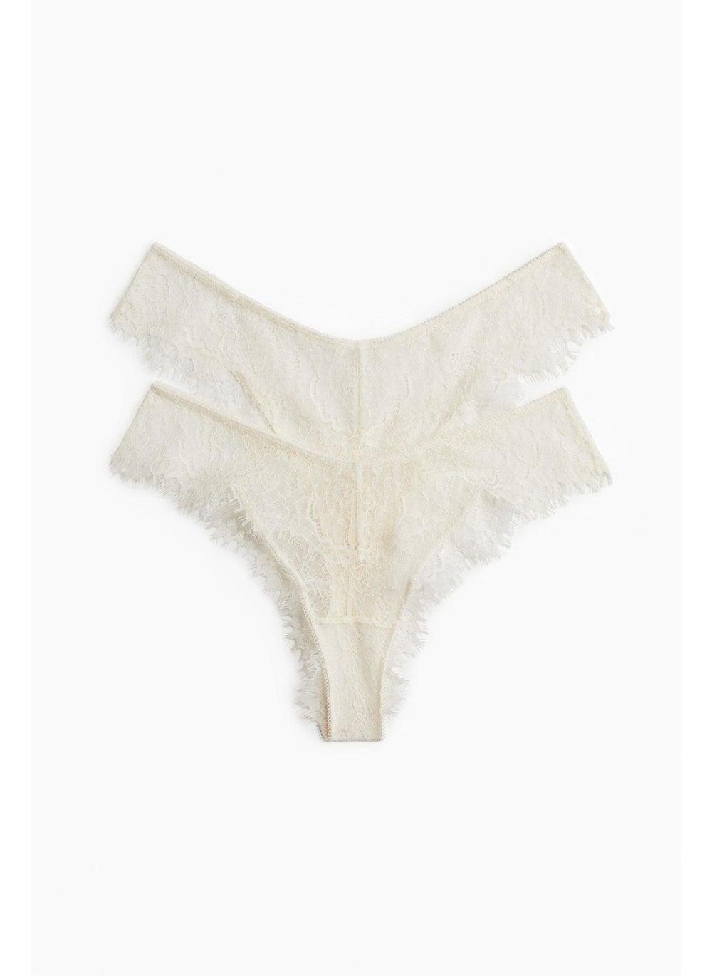 2-Pack Lace Brazilian Briefs with Low V Waist - Image 1