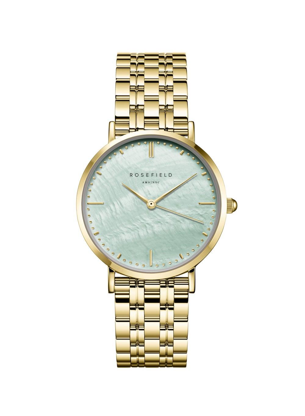 Rosefield Upper East Side Green Pearl Gold Watch UGGSG-U37 - Image 1