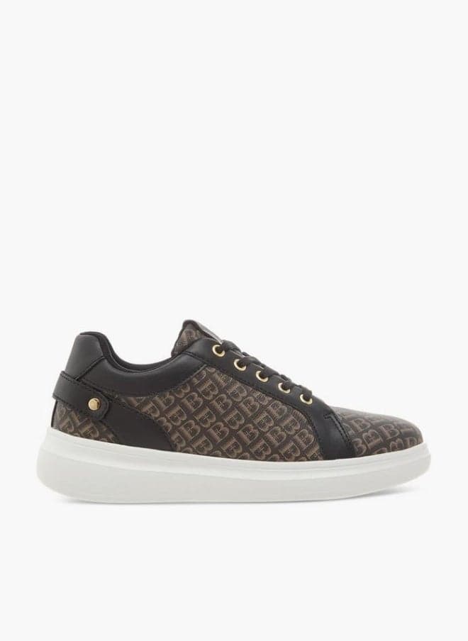 Women’s Logo Print Lace-Up Low-Top Sneakers - Image 1