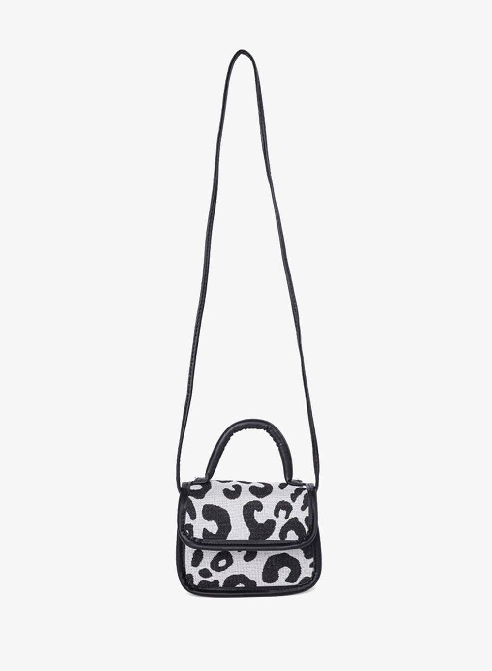 Black Buffalo Print Sling Bag with Detachable Strap - Image 1