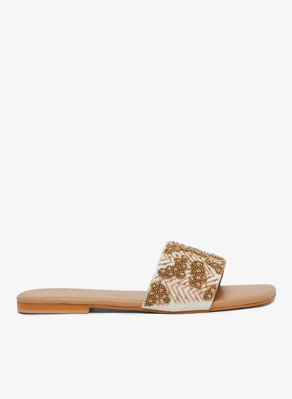 Embellished Flat Slip-On Sandals - Image 1