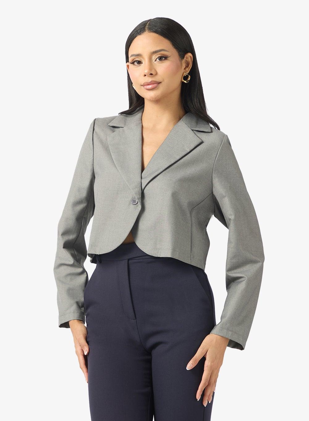 Single Breasted Cropped Blazer - Image 1