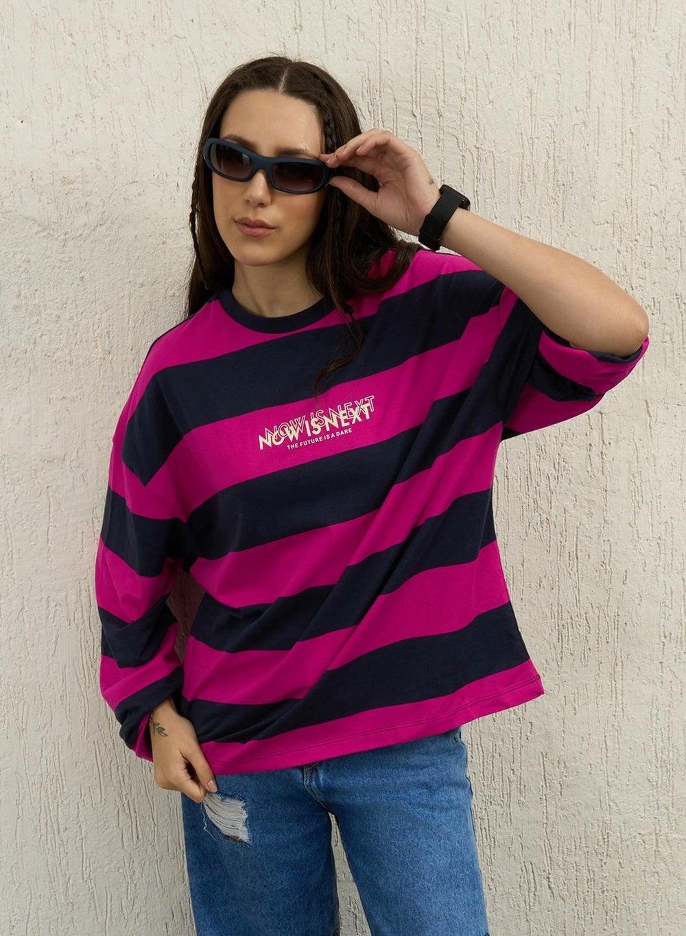 Women’s Boxy Striped Cotton T-Shirt - Image 1