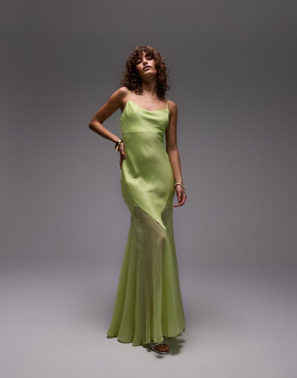 Topshop Premium Godet Hem Midi Dress - Image 1