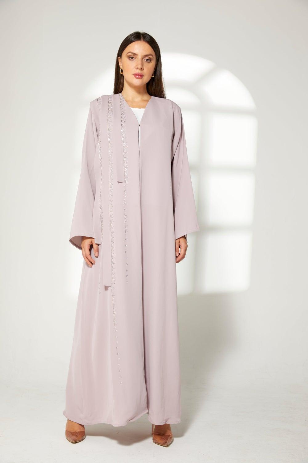 Embroidered Flared Sleeve Abaya - Image 1