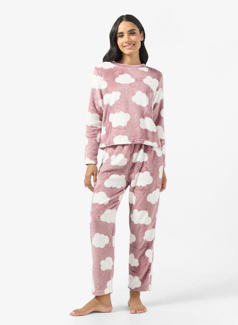 Cozy Fleece Top & Pant Long Pyjama Set - Image 1