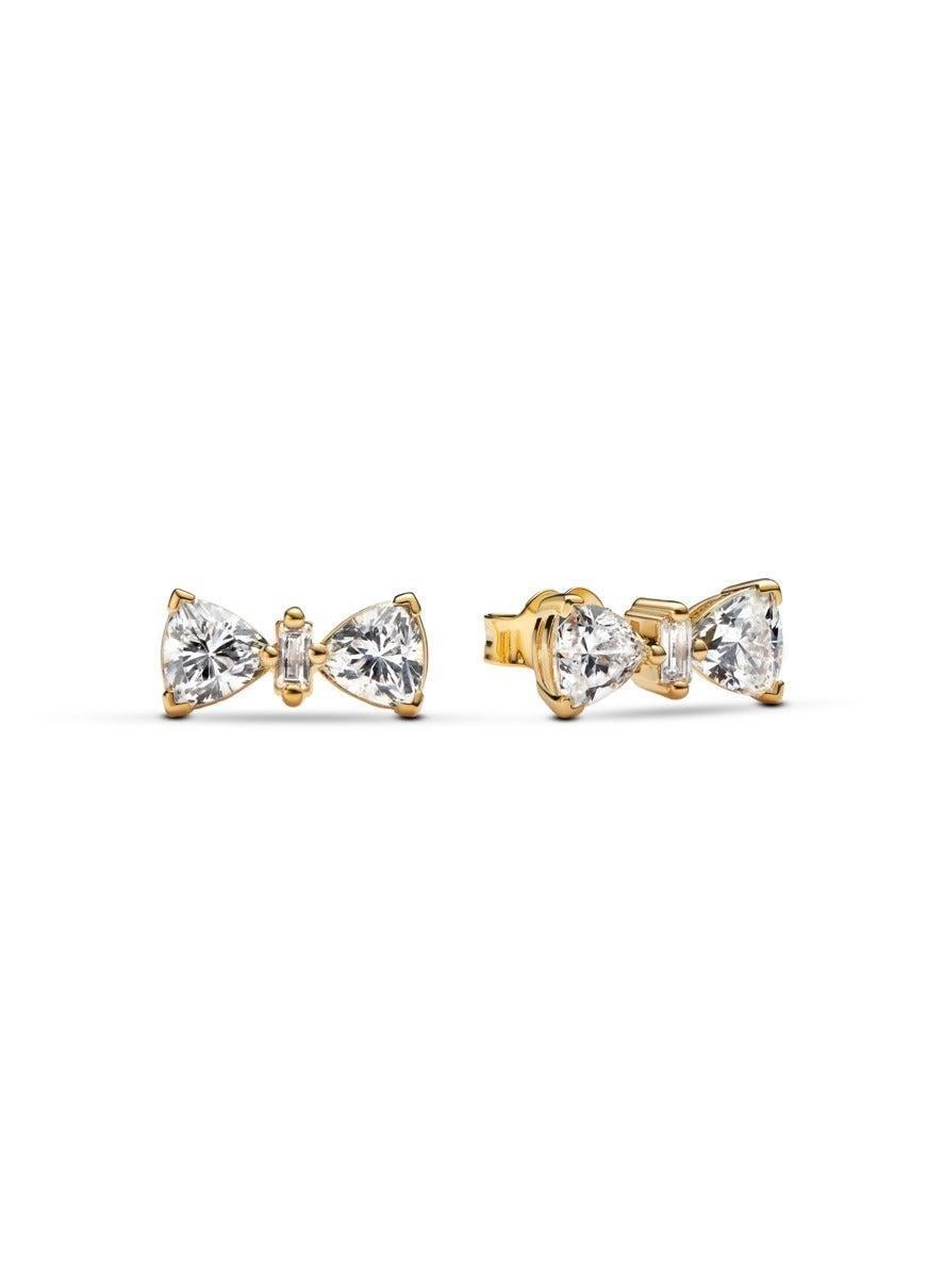 Sparkling Bow Stud Earrings - Image 1